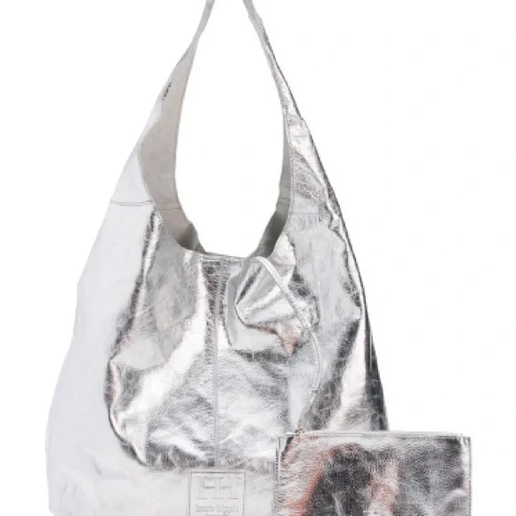 Leather Festival Metallic Large Hobo With Pouch - Picture 6 of 6